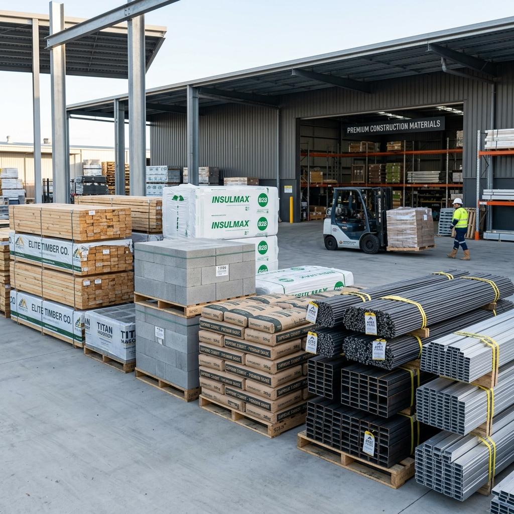 Organised building materials warehouse in the UAE